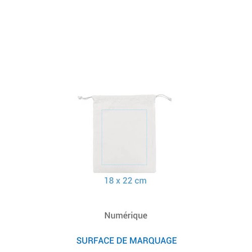 Pochon coton FIDJI M 155 - Blanc Pochon coton FIDJI M 155 - Blanc