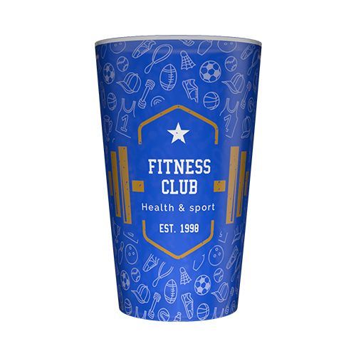 Blauwe gepersonaliseerde herbruikbare beker van 25 cl - Digitale bedrukking Blauwe gepersonaliseerde herbruikbare beker van 25 cl - Digitale bedrukking