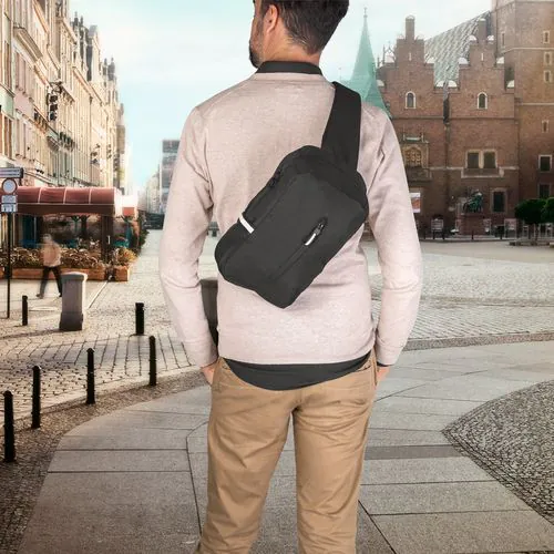 DELFOS. Mochila de una sola correa de 300D poliéster reciclado y 600D poliéster reciclado, con forro de poliéster reciclado 210D