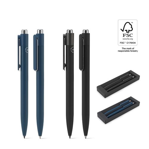 KYLIE SET. Set consisting of a ballpoint and a inkless pen, both made of aluminium (94% recycled)