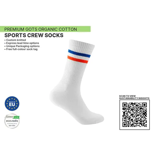 Premium ORGANIC Sports Crew Socks by KINGLY Premium ORGANIC Sports Crew Socks by KINGLY