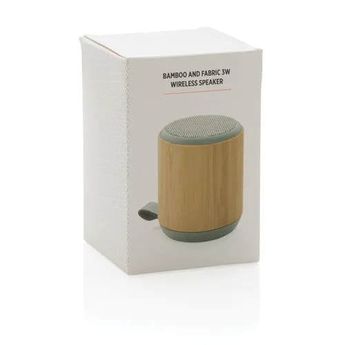 Speaker wireless 3W in bambù e tessuto