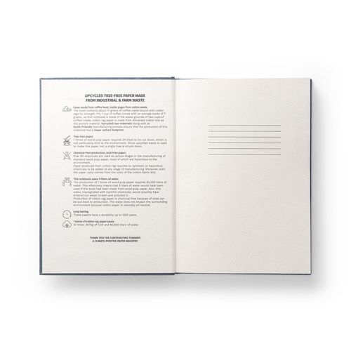 COFFEEPAD RIGID. Bloc-notes A5 avec couverture rigide fabriquée à partir de déchets de coques de café (65%) COFFEEPAD RIGID. Bloc-notes A5 avec couverture rigide fabriquée à partir de déchets de coques de café (65%)