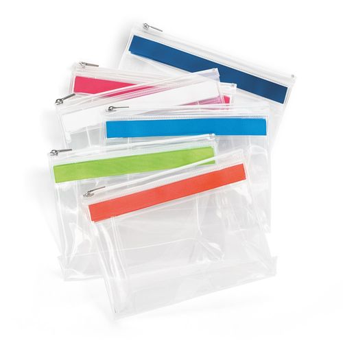 CHASTAIN. Doorzichtig. EVA etui met rits en metalen handvat