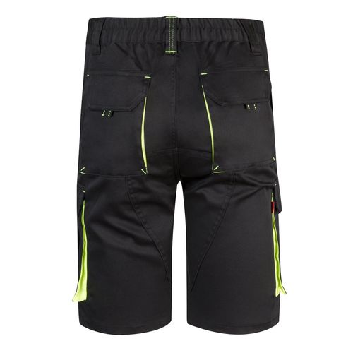VL HEMERA. Bermudas elásticas bicolor y multibolsillos (240 g/m²), en algodón (46%), EME (38%) y poliéster (16%)