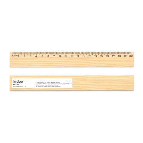 WESLEY 20. Pine wood ruler with 20 cm scale WESLEY 20. Pine wood ruler with 20 cm scale