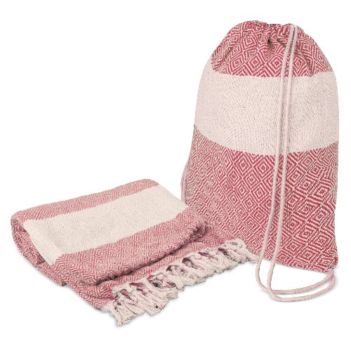 Organic cotton pareo towel with backpack bag Grizzy