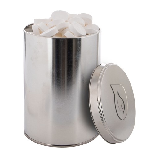 Large tin 1,3 liter with embossing Large tin 1,3 liter with embossing