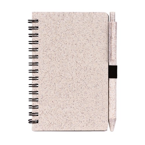 LIBRETA DE PAPEL FABRICADO CON CARBONATO DE CALCIO+PE, PAJA DE TRIGO Y PLÁSTICO