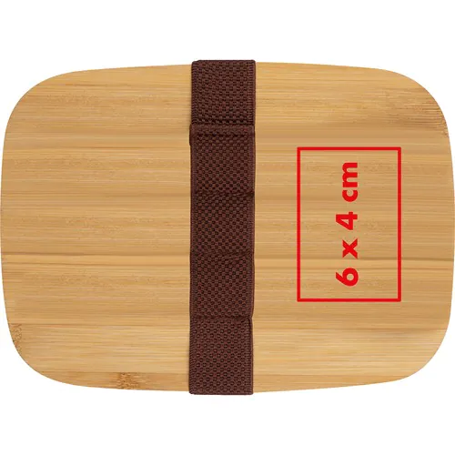 Grote lunchbox met bestek en deksel van bamboe Grote lunchbox met bestek en deksel van bamboe