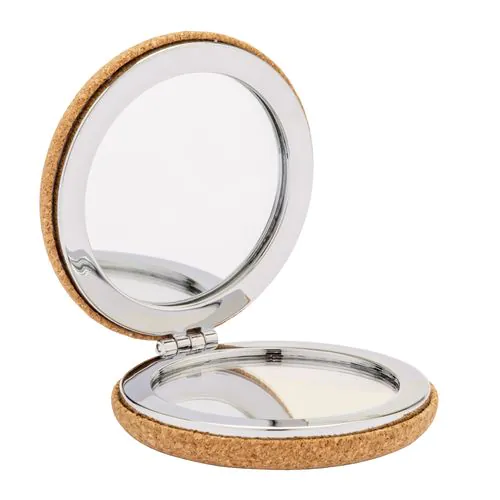 Cork mirror with double magnification Cork mirror with double magnification