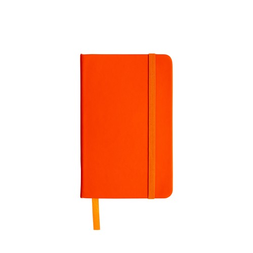 PU notebook with coloured elastic, ruled sheets (80 pages), satin bookmark PU notebook with coloured elastic, ruled sheets (80 pages), satin bookmark