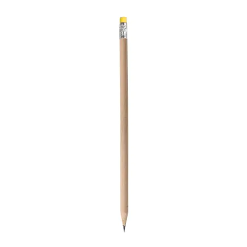 Crayon HB en bois naturel avec mine graphite avec gomme de couleur (trempée)