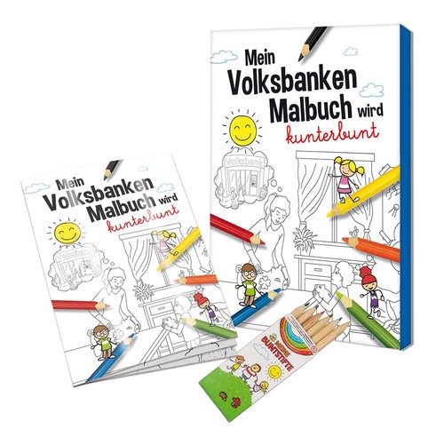 Colouring book / set A6 - Volksbanken - Colouring set neutral Colouring book / set A6 - Volksbanken - Colouring set neutral