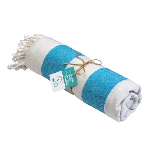 Serviette de plage / Paréo en coton recyclé de 180 gr/m2 avec frange, mesure 90x170 cm Serviette de plage / Paréo en coton recyclé de 180 gr/m2 avec frange, mesure 90x170 cm