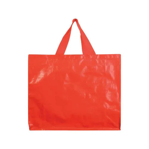 Bolsa de polipropileno laminado, asas cinta y fuelle Bolsa de polipropileno laminado, asas cinta y fuelle