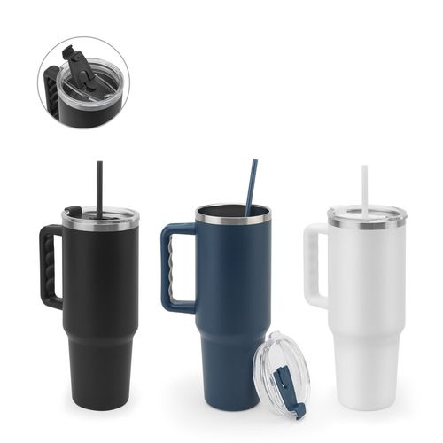 JOYNER XL. Large stainless steel travel cup (91% recycled) with vacuum insulated double wall and a matt finish 1300 mL JOYNER XL. Large stainless steel travel cup (91% recycled) with vacuum insulated double wall and a matt finish 1300 mL