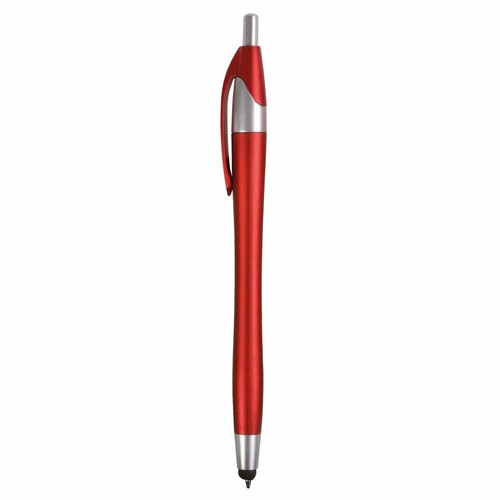 Plastic snap pen with touchscreen rubber tip Plastic snap pen with touchscreen rubber tip