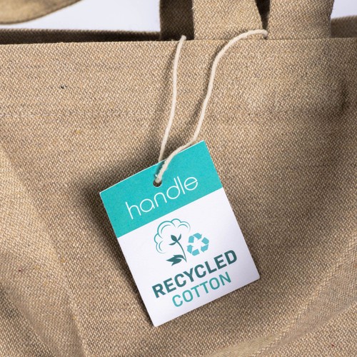 Bolsa con fuelle de algodón reciclado, 280 g/m², con doble asa. Bolsa con fuelle de algodón reciclado, 280 g/m², con doble asa.