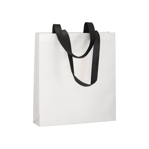 Bolsa de tejido sin tejer termosoldado (80 g/m2), asas largas y fuelle