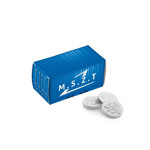 Container box filled with peppermint Container box filled with peppermint