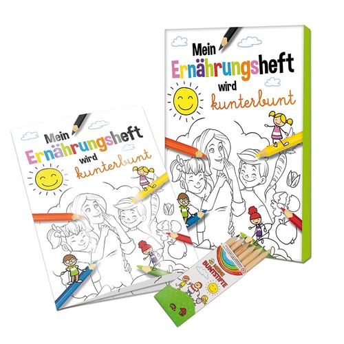 Colouring book / set A6 - Nutrition - Colouring set with individual front and back sides Colouring book / set A6 - Nutrition - Colouring set with individual front and back sides