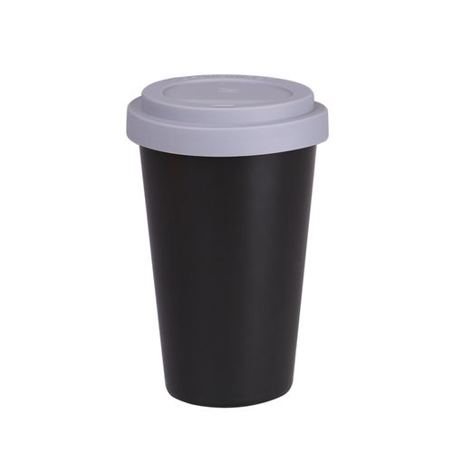Beker Freedom Classic 280ml satijnzwart/grijs Beker Freedom Classic 280ml satijnzwart/grijs
