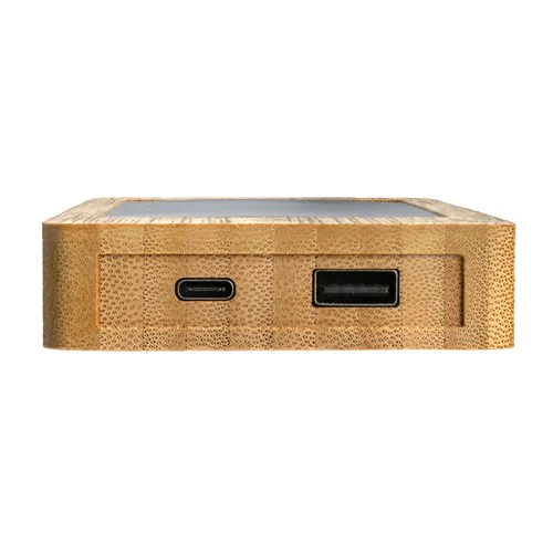 Batterie de secours solaire 10.000mAh en bambou Sunwick Batterie de secours solaire 10.000mAh en bambou Sunwick