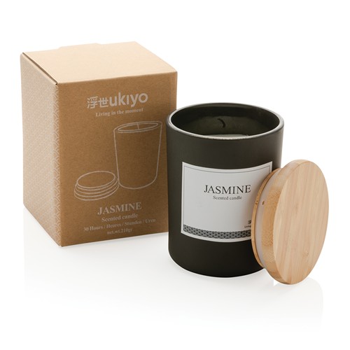 Bougie parfumée avec couvercle en bambou Ukiyo Bougie parfumée avec couvercle en bambou Ukiyo