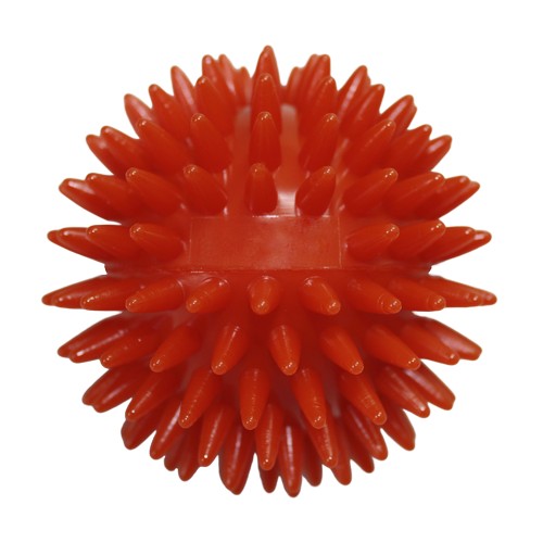 Balle de massage hérisson avec gaufrage rectangulaire (78 mm, rouge), "Made in Germany"