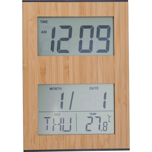 Bamboo desk clock BRUNHILDE
