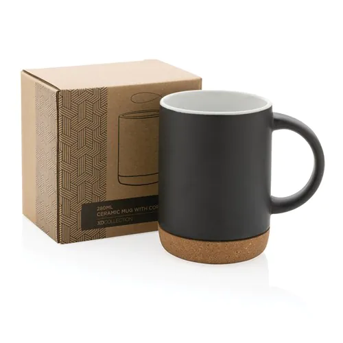 Taza de cerámica con base de corcho 280ml. Taza de cerámica con base de corcho 280ml.