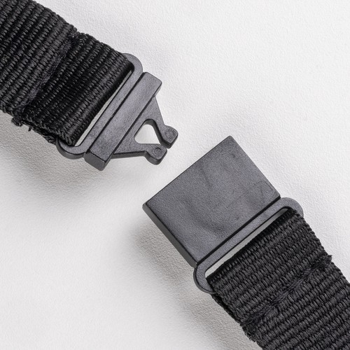 Polyester neck ribbon with cell phone holder tag