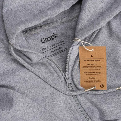 100% regenerated fabric unisex hooded sweatshirt