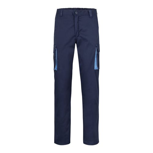 VL FIDES. Pantaloni elasticizzati bicolore con diverse tasche (240g/m²), in cotone (46%), EME (38%) e poliestere (16%)