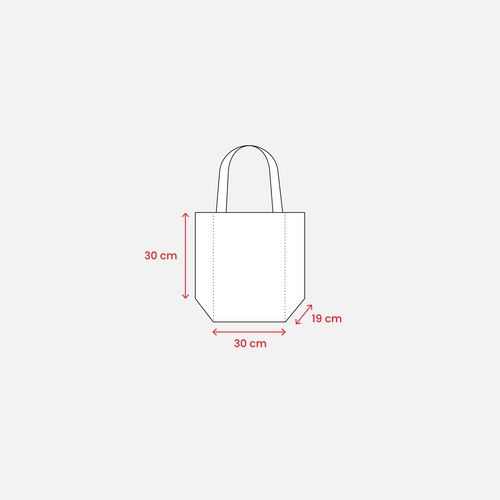 Mini tote bag en toile de jute avec anses et inserts colorés