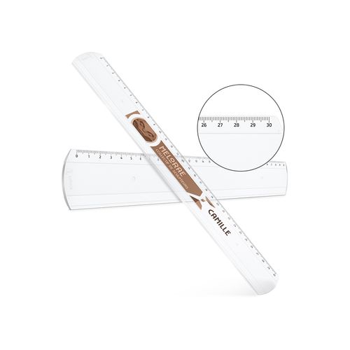 30CM TRANSPARENT PLASTIC RULER (SAN)