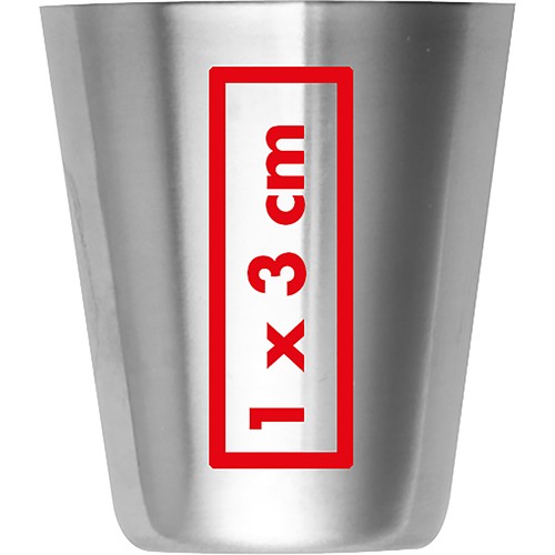 4 RVS borrelglaasjes in kunstlederen etui. 4 RVS borrelglaasjes in kunstlederen etui.