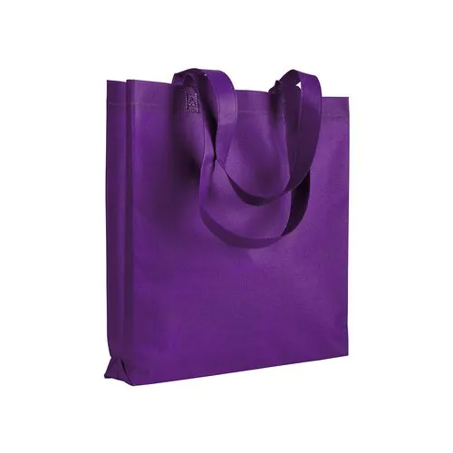 Shopper avec soufflet en TNT 80g/m2 thermosoudé, anses longues Shopper avec soufflet en TNT 80g/m2 thermosoudé, anses longues