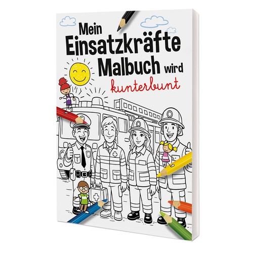 Tekenboek / set A6 - hulpdiensten - Tekenset neutraal