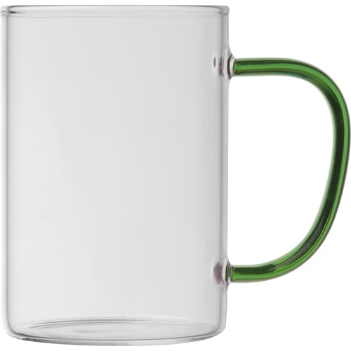 glass mug with coloured handle glass mug with coloured handle