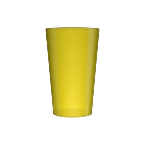 25 cl yellow reusable plastic cup - unprinted