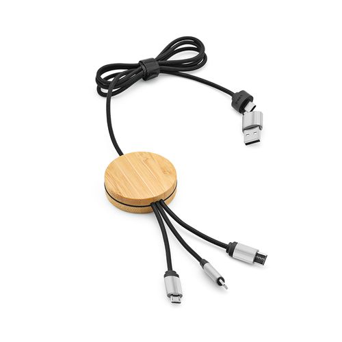 Cavo Feynman 5-in-1 realizzato in bambù e rPET