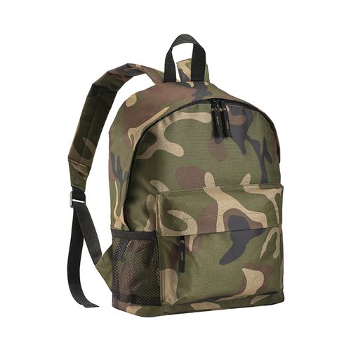 600D polyester 3-pocket camouflage backpack (one mesh side pocket). Adjustable shoulder 600D polyester 3-pocket camouflage backpack (one mesh side pocket). Adjustable shoulder
