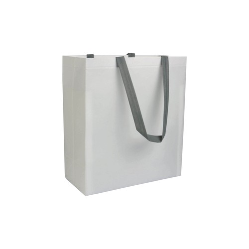 Laminated, heat-sealed 100 g/m2 non-woven fabric shopping bag with gusset Laminated, heat-sealed 100 g/m2 non-woven fabric shopping bag with gusset