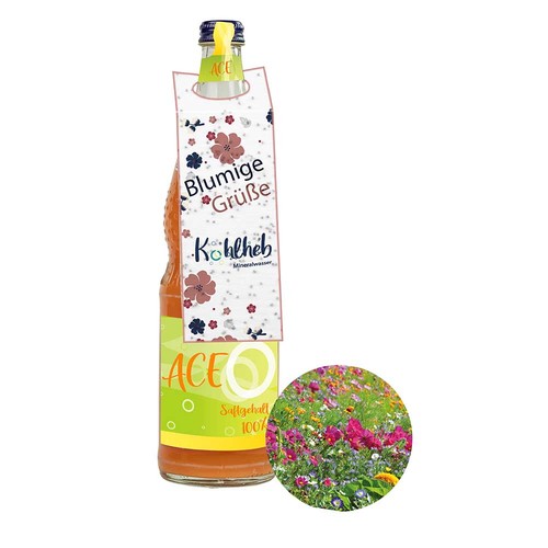 Seed paper bottle tags - Summerflowers mix, printing 4/4-c Seed paper bottle tags - Summerflowers mix, printing 4/4-c