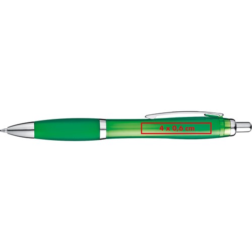 Transparent ball pen with rubber grip