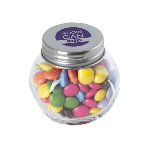 Kleine glazen pot choco carletties