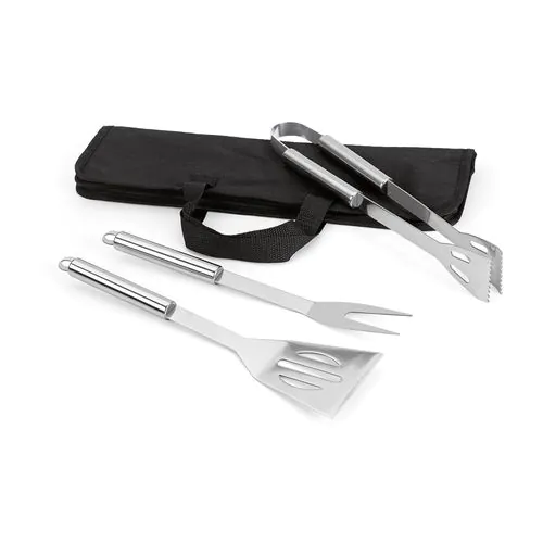 SOARES. Barbecue set with 3 stainless steel pieces SOARES. Barbecue set with 3 stainless steel pieces