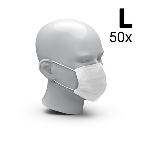 Mouth-and-nose mask "3-Ply" set of 50, Size L Mouth-and-nose mask "3-Ply" set of 50, Size L